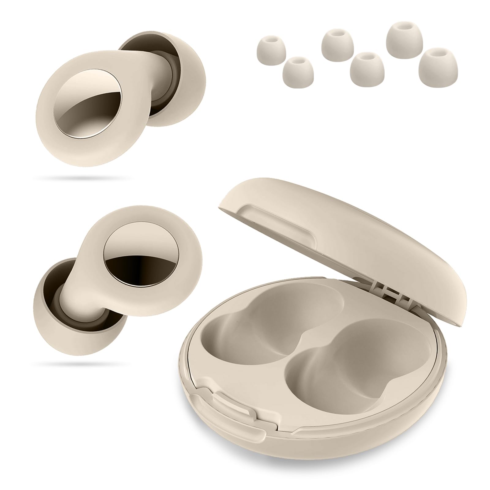 Photo 1 of Ear Plugs for Sleeping Noise Cancelling -45dB, Soft and Reusable Silicone Noise Cancelling Ear Plugs with 8 Eartips and Carrying Case, for Concert, Snoring, Working and Traveling (White)