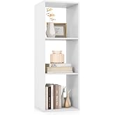 Tangkula 3-Cube Bookcase, 4-Tier Bookshelf with Open Compartments, Freestanding Cube Storage Organizer with Anti-Toppling Kits, Modern Display Shelf for Living Room, Study (1, White, 3-Cube)