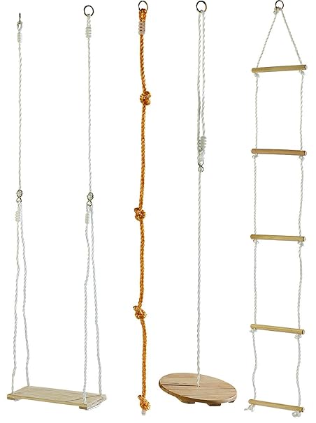 Playtastic Kinder-Schaukel-Set: 4-teiliges Schaukel- und Kletterset für Kinder (Kinder-Schaukel für Kletterturm)