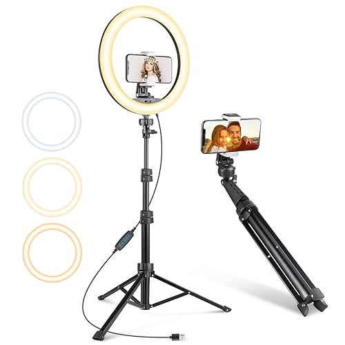 Aureday 12'' Selfie Ring Light with 62'' Tripod Stand and Phone