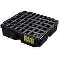 Eagle One Drum Modular Spill Platform, 26.25"x26"x6.5", 15 Gallon Sump, 2,000 lbs. Load Capacity Containment Tray, Made in USA, Black, 1633B