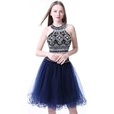 Scarise Womens Two Pieces Junior High Graduation Dresses Tulle Beaded |  Desertcart Gambia