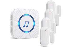 Sanjie Door Chime,Wireless Door Chimes When Door Opens Entry Alarm for Home/Business/Office/Store with 800ft Range,55 Chimes and 5 Adjustable Volume Door Ringer Alert
