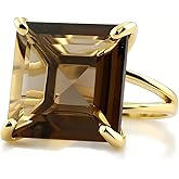 Smoky Quartz 14k Gold Ring - Signature Handmade Stone Rings For Women - Statement Ring, Natural Gemstone Jewelry, Ring for Women - Custom Size and Engraving- with Box
