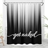 AAtter Black and White Shower Curtain Get Naked