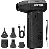 Welspo Compressed Air Duster 260000RPM Super Power Electric Air Duster Rechargeable, 3-Gear Adjustable Blower with Brushless Motor, Cordless Dust Blower for Keyboard, PC, Car, Home & Outdoor Use