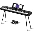 Starfavor 88 Key Full-Weighted Digital Piano, Electric Piano Keyboard for Beginner, Dual 30W Speakers, Graded Hammer Action 88 Keys, Triple Pedal, Bluetooth/USB/MIDI, Retro Matte Black