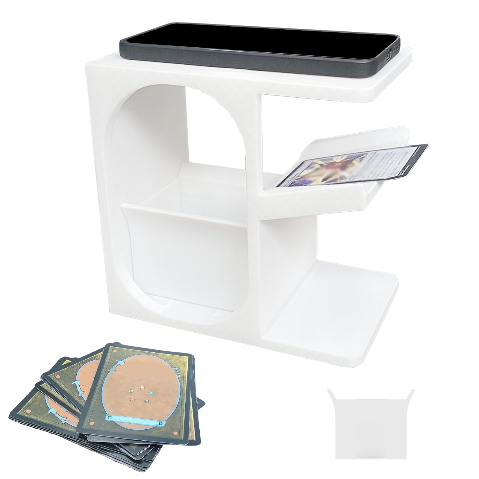 SUNUCO Card Scan Stand For MTG & TCG Card Enhanced Trading Card Scanner Stand, Easy batch fast scanning of MTG cards and price checking for game collectors (white)