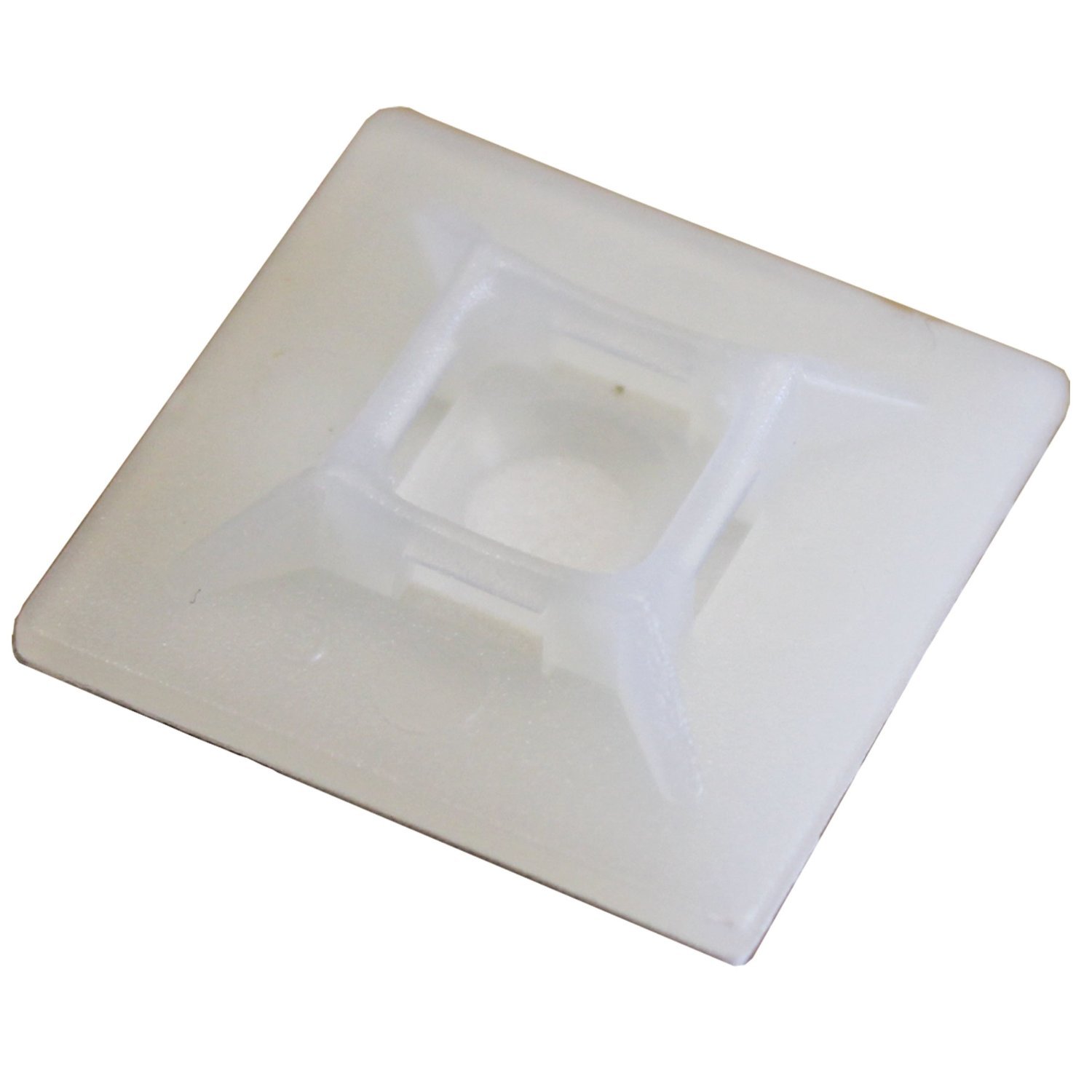 Merriway BH03054 Self Adhesive Cable Tie Mounts, 19mm (3/4 inch) Square - White, Pack of 100