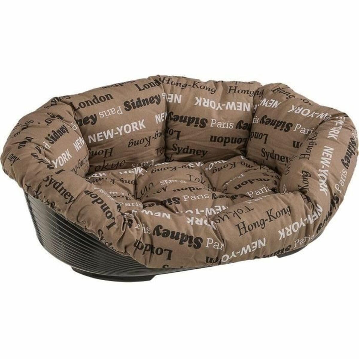 Ferplast Plastic Dog and Cat Bed with Padded Dog and Cat Cushion SOFA' Dog Bed with Padded Cushion, Washable, 64 x 48 x 25 cm