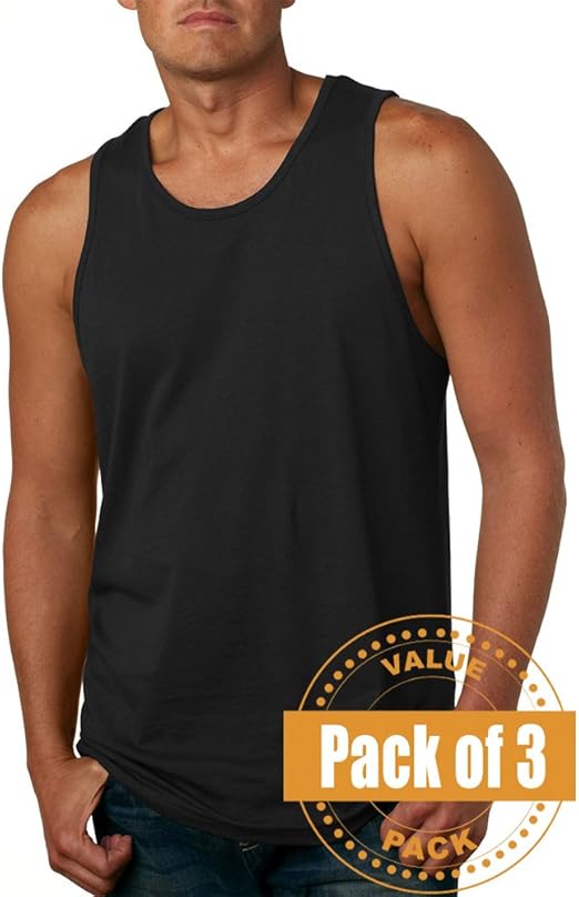 Next Level Mens Jersey Tank Top 3633BlackXXLarge (3 Pack) at Amazon