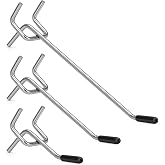 JEAWIWI 60 Pcs Metal Pegboard Hooks, 2 &amp; 4 &amp; 6 Inch, Fit 1/8 in Peg Board | Pegboard Organizer Accessories for Hanging Storage in Garages, Tool Sheds, Basements, Workshop, Home Organization and More