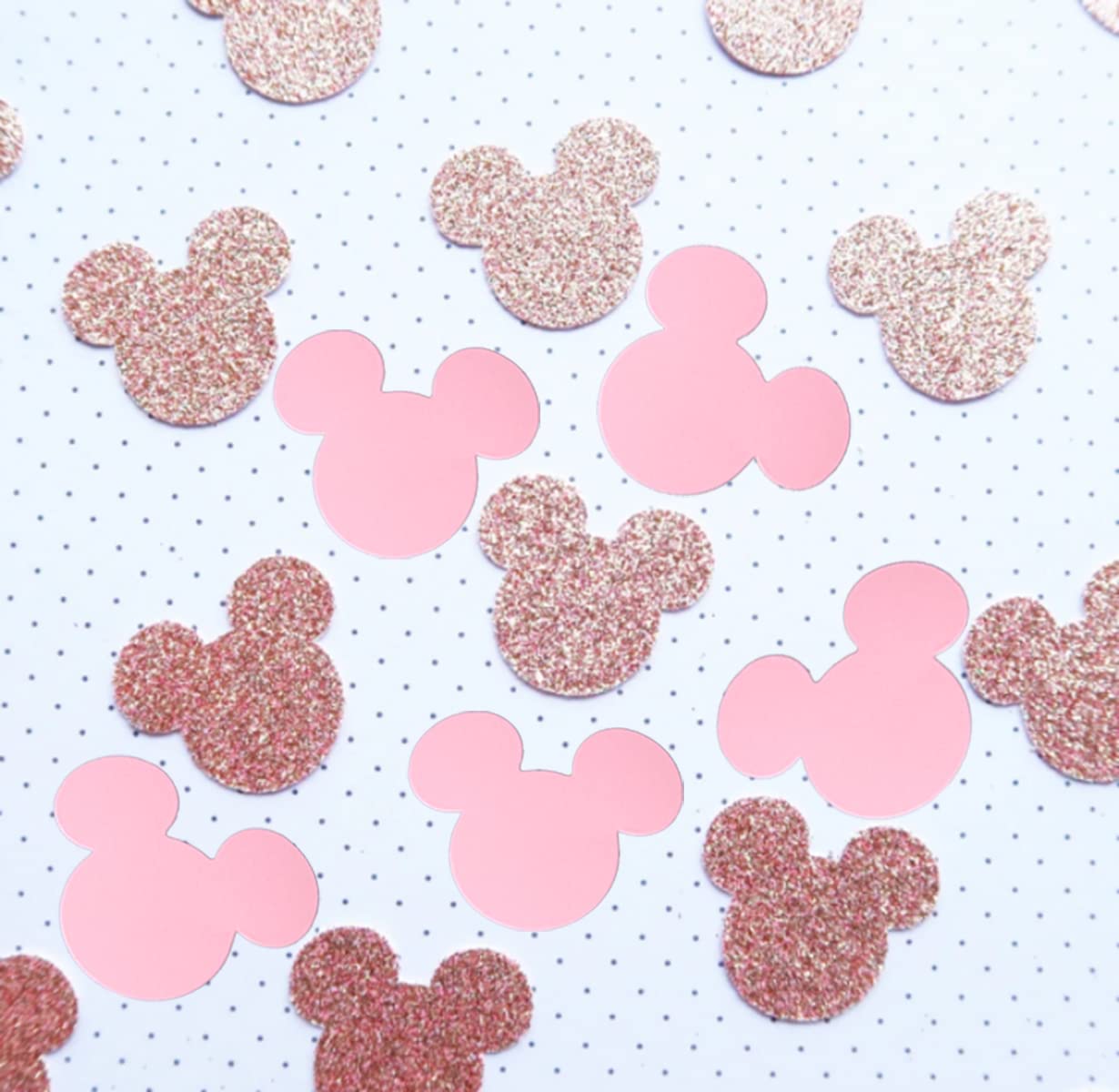 Photo 1 of 100 pcs Minnie Confetti,Pink Rose Gold Mouse Confetti, First Birthday,Minnie Party Decor,for Minnie Birthday Party Baby Shower Decor