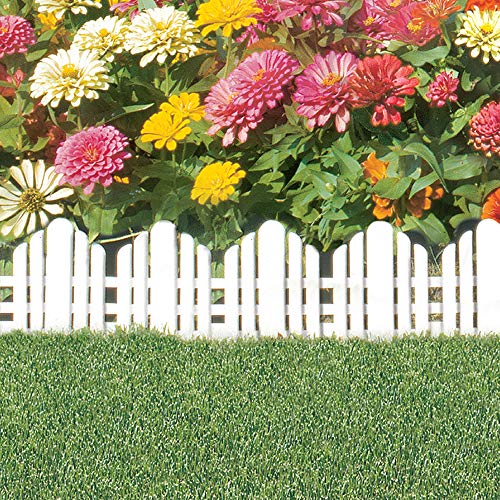 Decorative Landscape Edging Adirondack Border (No Dig Edging) White 22 Inch x 6 Inch Sections, 1