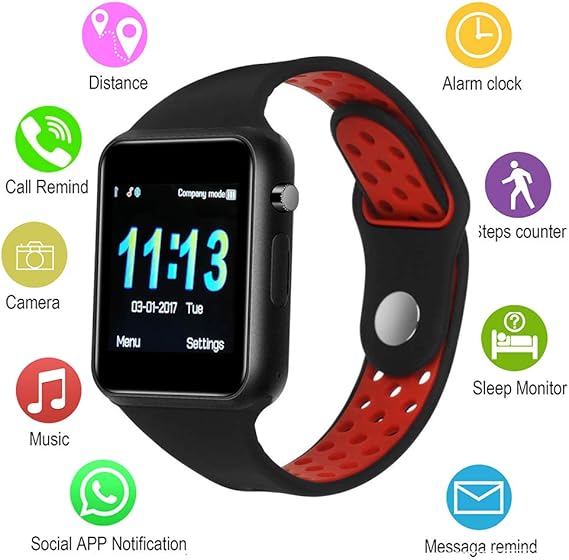 IOQSOF Smart Watches,IOQSOF Touchscreen Bluetooth Smart Watch with Camera,Android Smartwatch,Waterproof Smart Watches Compatible Samsung iOS iPhone X ...
