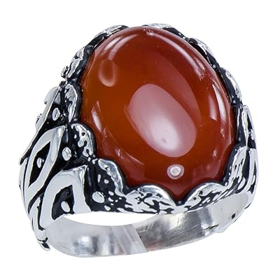 Mens French Monarch Red Sterling Silver Statement Guyana Ubuy