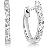 1/4 to 2/3 Carat Lab Grown Diamond Hoop Earrings for Women in 925 Sterling Silver (G-H, VS2-SI1, cttw) Hinged Hoop by Lavari Jewelers