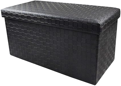 Todeco - Almacenamiento Banco, Almacenamiento Otomano Plegable de Cuero