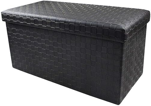 Todeco - Almacenamiento Banco, Almacenamiento Otomano Plegable de Cuero