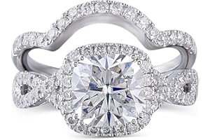 DovEggs Center 2ct 7.5X7.5mm G-H-I Color Cushion Cut Created Moissanite Halo Engagement Rings 14K Gold QUALITY Sterling Silve