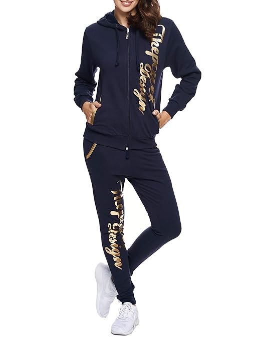 Violento Damen Jogginganzug Jogging Hose Jacke Sportanzug Sporthose Fitness Hoodie Hose