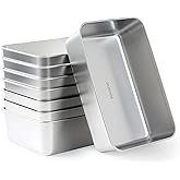 FDKYOEK 8 Pack Large Stainless Steel Loaf Pans, 8.5x5.5 Inch Stainless Steel Bread Pans, Rectangular Metal Baking Tins for Homemade Bread, Toast, Cake, Meatloaf, Oven Safe