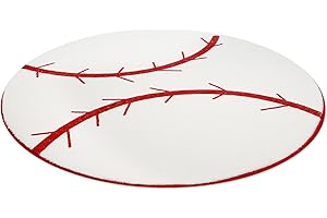 JOINSI Baseball Rug 31"x31" Round Bathroom Mat, Non Slip Bedroom Sports Carpets for Kids Boys Bedroom Living Room Playroom Decor (Baseball)