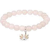 Junran Sterling Silver Axolotl Bracelets for Women Axolotl Bracelets Natural Stone Healing Relaxation Bracelets for Mother Daughter Grandma Sister
