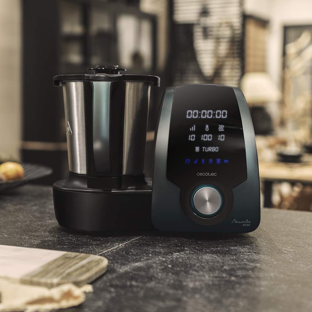 10 Velocidades Capacidad de 3,3l Turbo Incluye Recetario 1700 W Temperatura  hasta 120ºC con Selección Grado a Grado Cecotec Robot de Cocina  Multifunción Mambo Black Programable hasta 12h Batidoras, robots de cocina