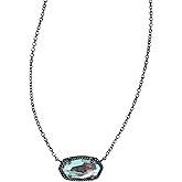 Kendra Scott Elisa Oval Pendant Necklace in Red White and Blue Star Illusion and Gold