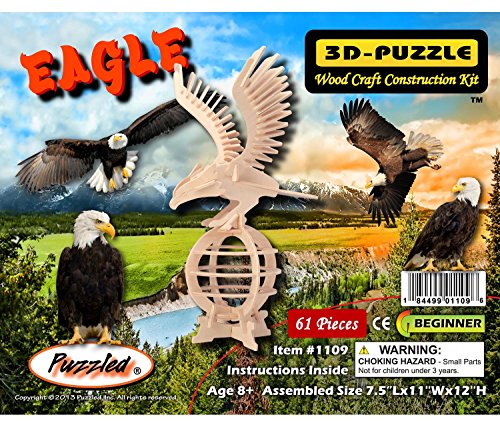 Puzzled 1109 3D Eagle, One Size, Tan (Pack of 61)