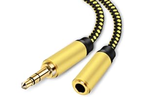 Headphone Extension Cable,3.5mm Male to Female Extension Stereo Audio Extension Cable Adapter Gold Plated Nylon Braided Cord 
