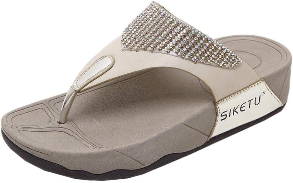 FORUU Fashion Women Sandals Summer Bohemia Shoes Wedges Weave Middle Heel Sandals