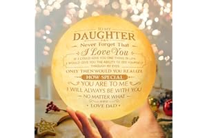 DOPTIKA Christmas Gifts For Daughter, Engraved Moon Lamp Night Light, Graduation, Birthday Gifts For Daughter From Dad, Father And Daughters Gifts, Christmas Decorations Indoor, Gifts For Women, Gifts For Her