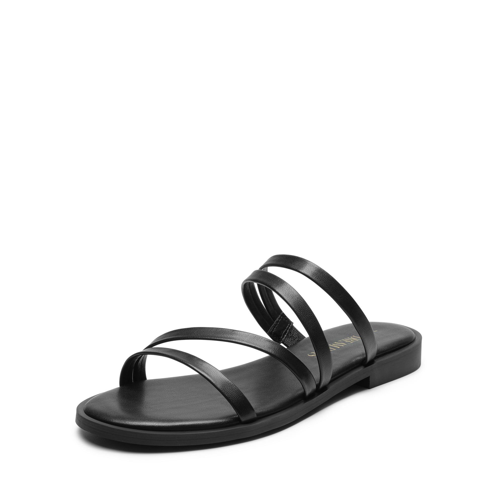 Photo 1 of DREAM PAIRS Women's Clear Studded Rhinestone Slide Sandals Slip on Open Toe Cute Flat Sandals for Summer,Size 10