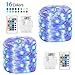 DOMEZAN Fairy Lights, 2 x 16.4ft Copper Wire 50 LED String Lights Battery Operated Waterproof 16 Colors Changing Firefly Lights Dimmable with Remote Control (Timer)…