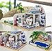 Flever Dollhouse Miniature DIY House Kit Creative Room With Furniture for Romantic Valentine's Gift(Fresh Summer Villa)