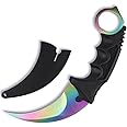 Andux Karambit Camping Hunting Tool with Cord ZD-01 (Rainbow)