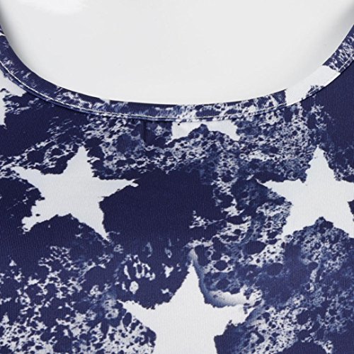 WuyiM® 2018 Hot Sale! Women Casual American Flag Print O-Neck Tank Top Sleeveless Shirt Blouse (Multicolor, M) - Thumbnail 3