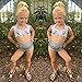 Baby Girls Bikini Set 4Pcs Swimwear Swimsuit Bathing Crop Top Shorts Pants White