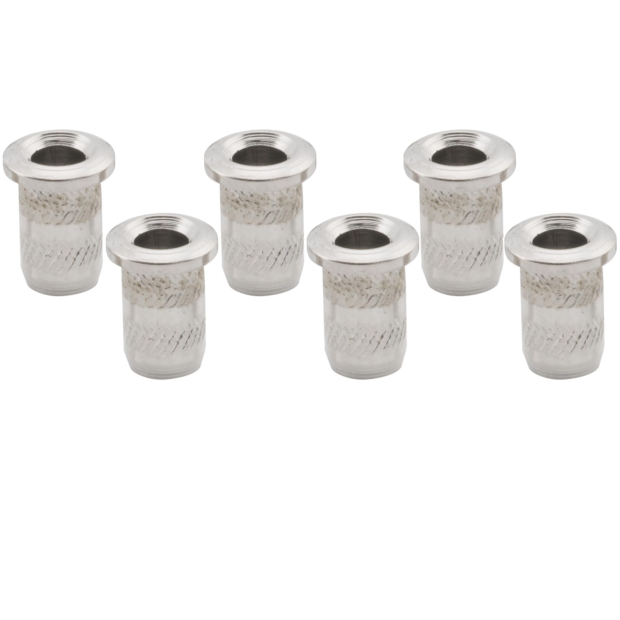 Musiclily Pro 4mm Steel Top Mounting String Ferrules for Electric Guitar, Nickel (Set of 6)