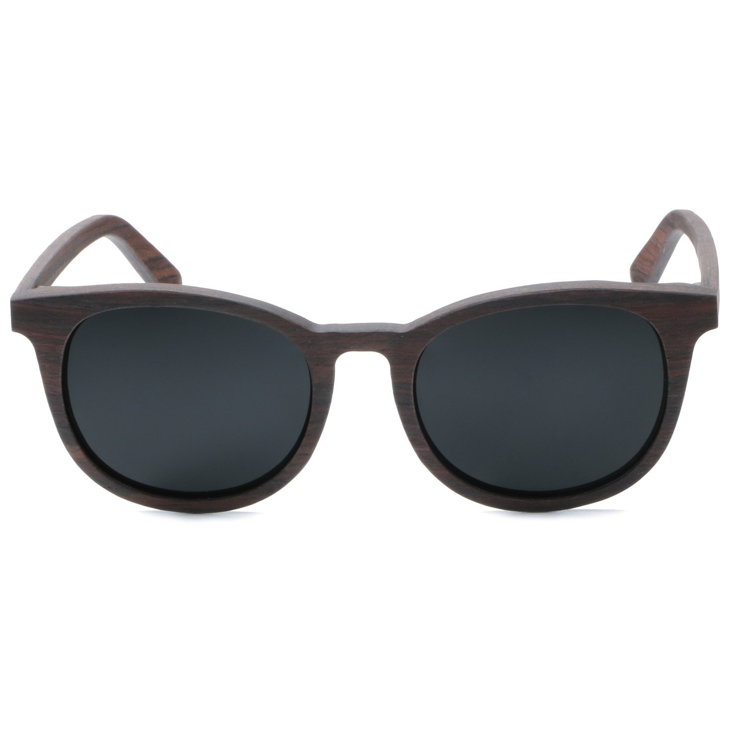 Ablibi Women Men Wood Bamboo Sunglasses Vintage Luxury Brand Designer Polarized Sun Glasses (walnut, black)