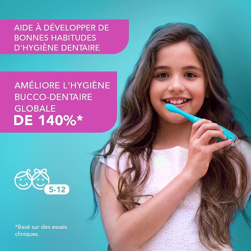 ISSA Kids Brosse À Dents Électrique Enfants 5-12 Ans, True Blue Pony
