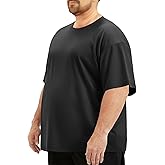 BOOJO Workout Mens Shirts - Casual Black Quick Dry Moisture Wicking T-Shirts Crew Neck Short Sleeve for Gym Athletic Running