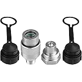 3/8" Hydraulic Quick Coupler for Enerpac C-604,Under 10,000 PSI Pressure | Hydraulic Quick Connect Fittings for Enerpac and High Pressure Hydraulic Jacks with 3/8" NPT Thread,w/2 Dust Caps
