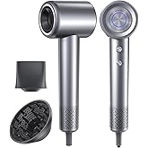 Hair Dryer, 110000 RPM Professional Ionic Blow Dryer with Brushless Motor for Fast Drying, Thermo-Control Quiet Compact Hair Blow Dryer with Magnetic Diffuser for Curly Hair for Home Travel Salon