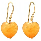 Gempires Natural Heart Crystals Earring, Heart Gemstone, Energy Healing Crystals, Birthday, Gift for Her, Gemstone Jewelry