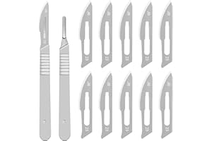1 Set 10 pc 23# Carbon Steel Scalpel Blades + 1pc 4# Handle Scalpel DIY Cutting Tool for Sculpting, Cutting,Crafts & More PCB