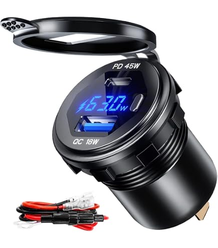 Chargeur Allume-cigoche 12V/24V IMESTOU - Double USB QC3.0 36W Avec Voltmètre | Etanche Et Fusible Intégré