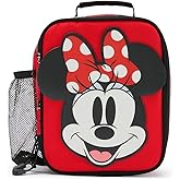 Disney Store Official Minnie Mouse Collegiate Insulated Lunch Box - Minnie Mouse Lunch Bag for Kids with Double Zip Pull, Embroidered Details, Screen Art, Mesh Pocket, ID Label - Perfect for School